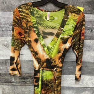 GOTSTYLE Animal Print Travel Resort Long Dress - Size: L - MI USA - **EUC**